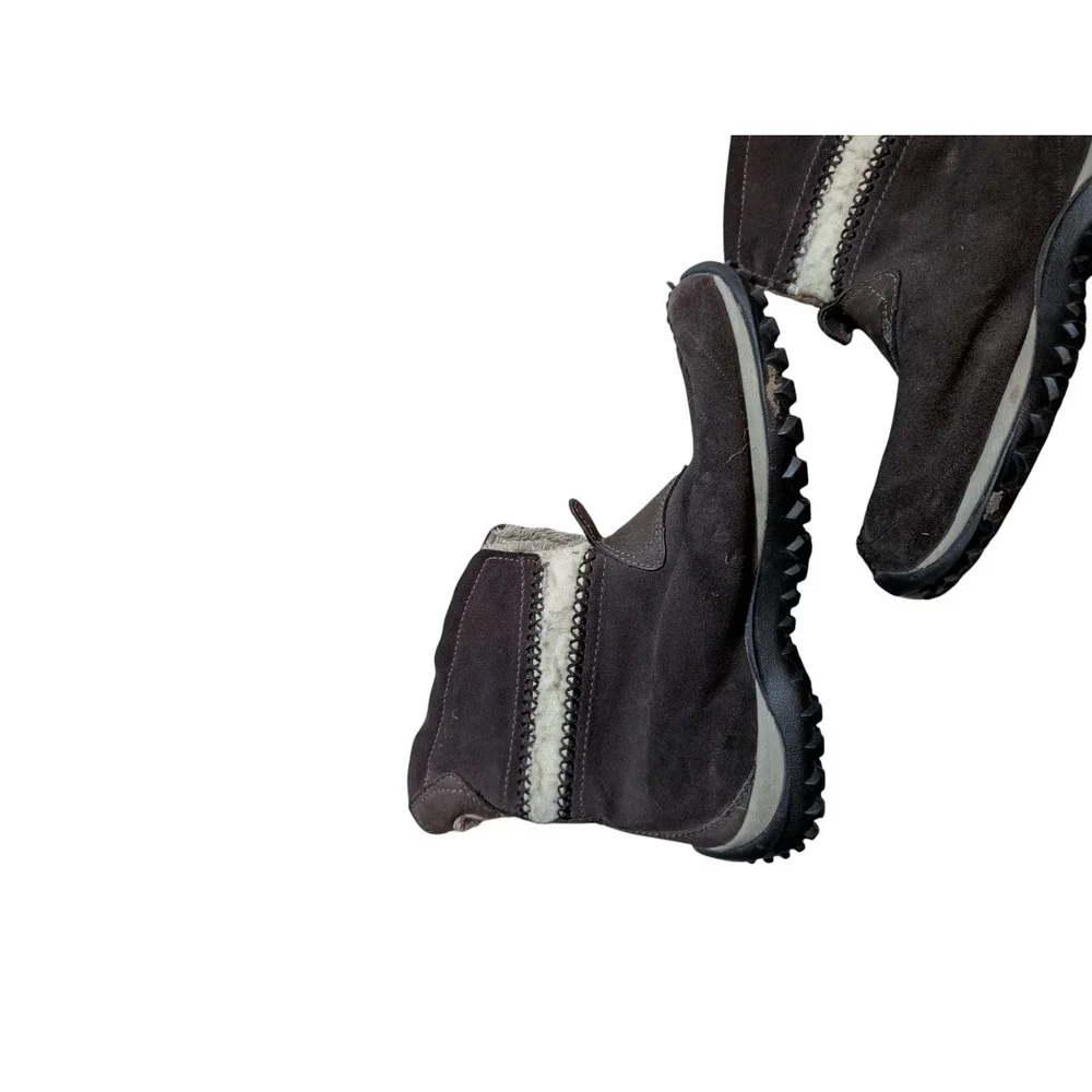 Sorel Nicolet Slip on Winter‎ Boots Womens Size 7 Stout Brown Leather Insulated
